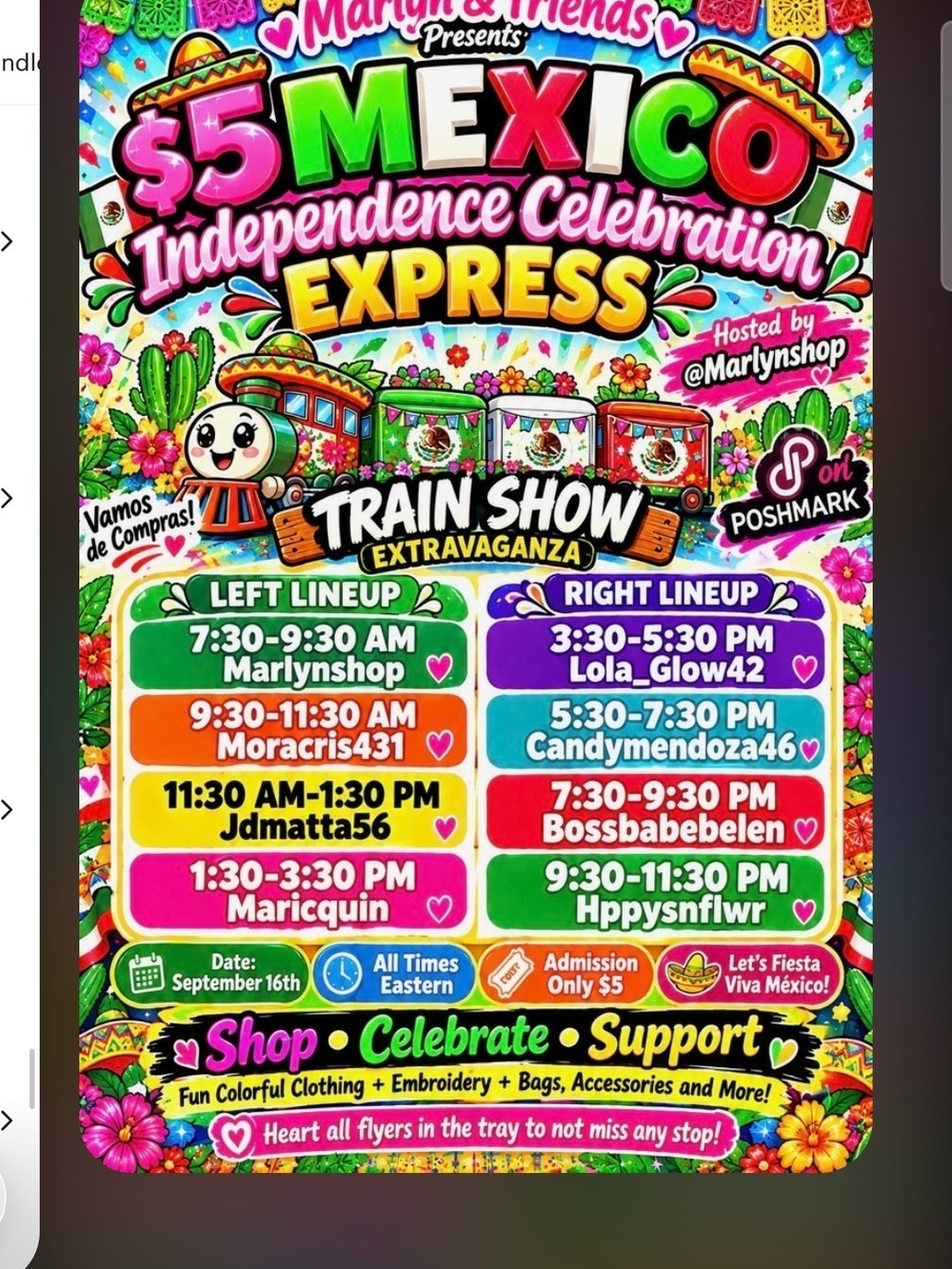 $5 Mexico Independence Celebration Express Train Show